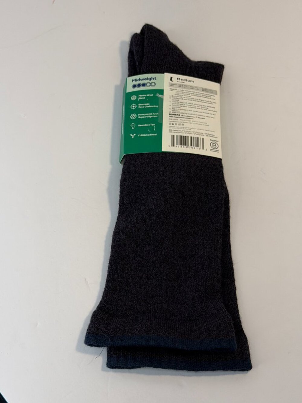 Bombas Merino Blend Compression Socks 15-20 mmHg Size Medium M Knee High Gray - Picture 3 of 5